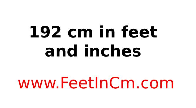 192 cm in feet